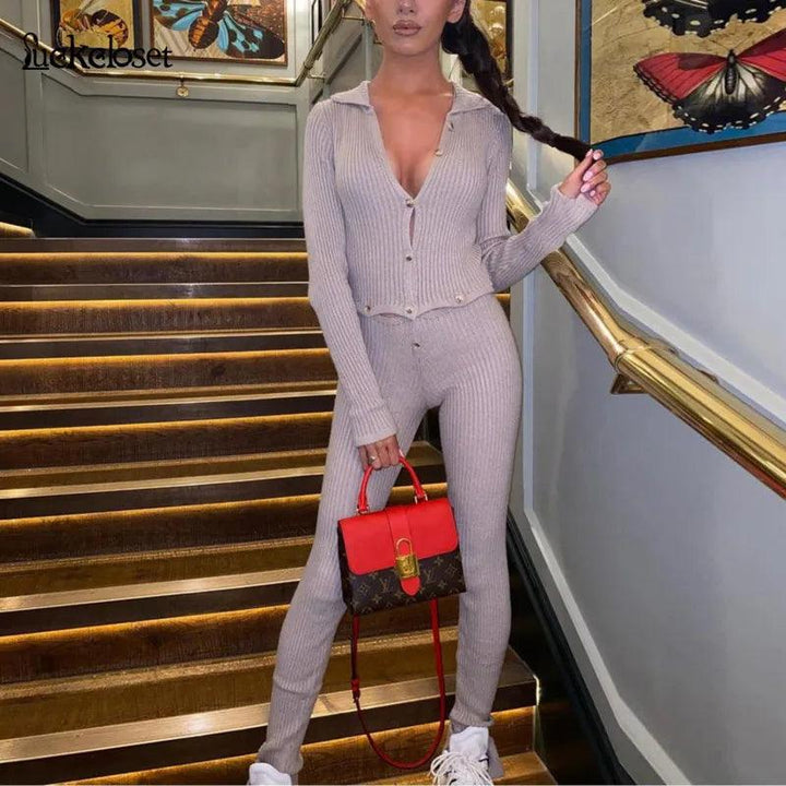 Angelina Knitted Trouser Set