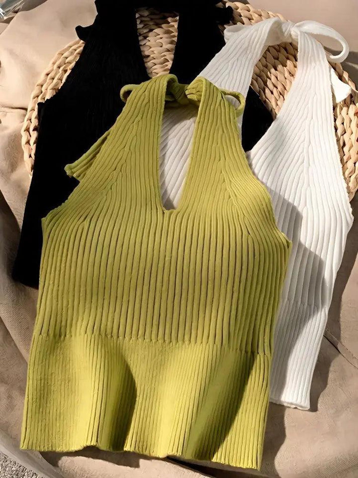 Celine Knitted Halter Neck Top