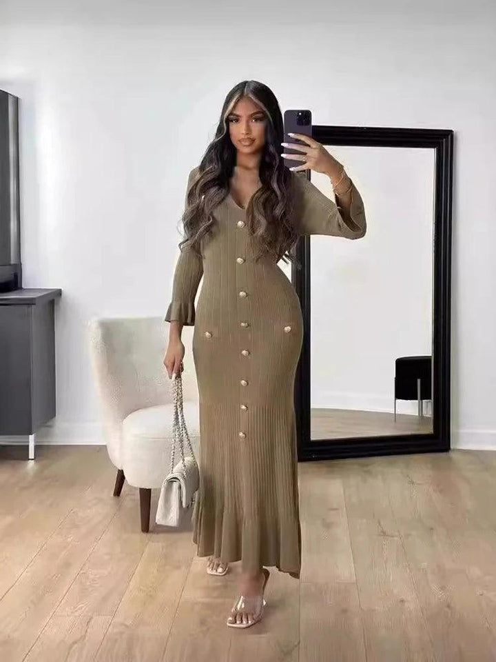 Molly Long Sleeved Knitted Maxi Dress