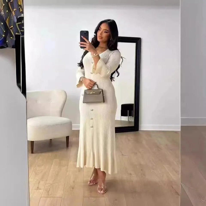 Erin Ribbed Long-sleeved Dress