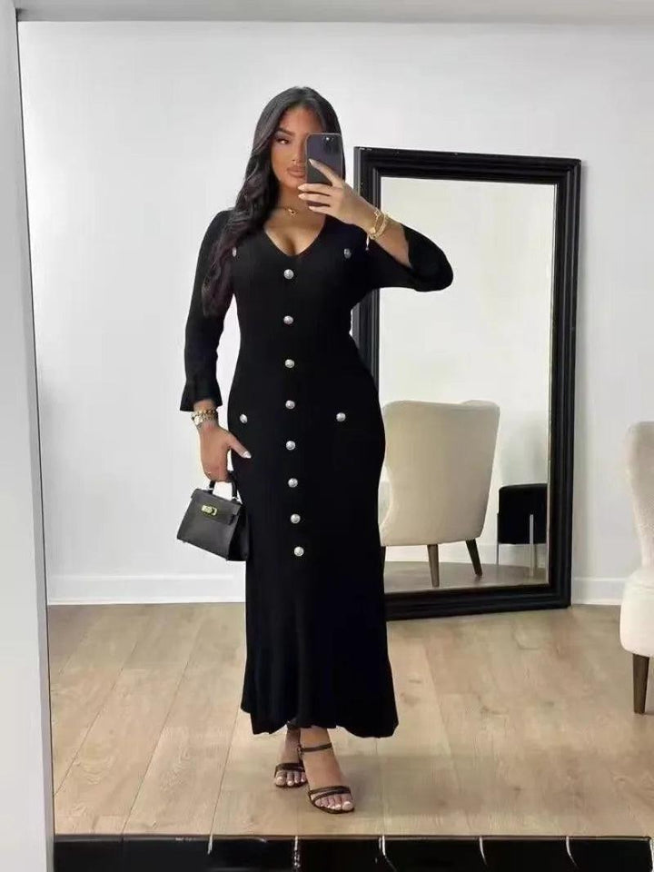 Erin Ribbed Long-sleeved Dress