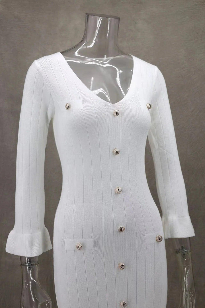 Erin Ribbed Long-sleeved Dress
