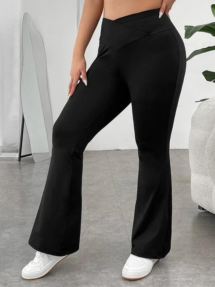 Evelyn Black Plus Size Flare Pants