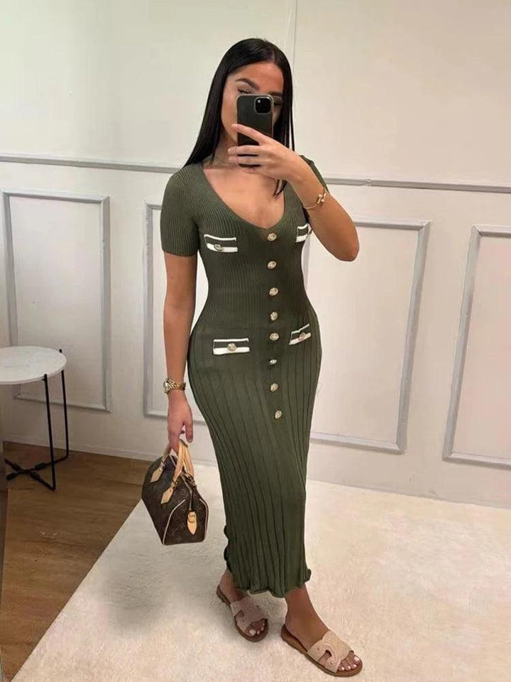 Molly Short Sleeved Knitted Maxi Dress