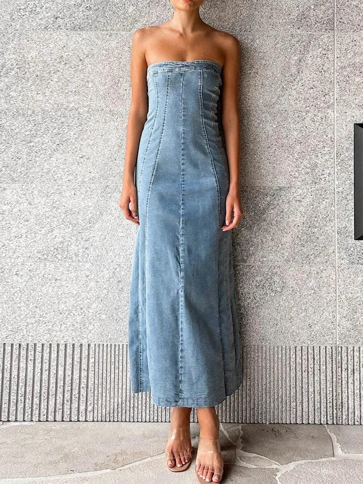 Margot Side Slit Denim Bodycon Dress