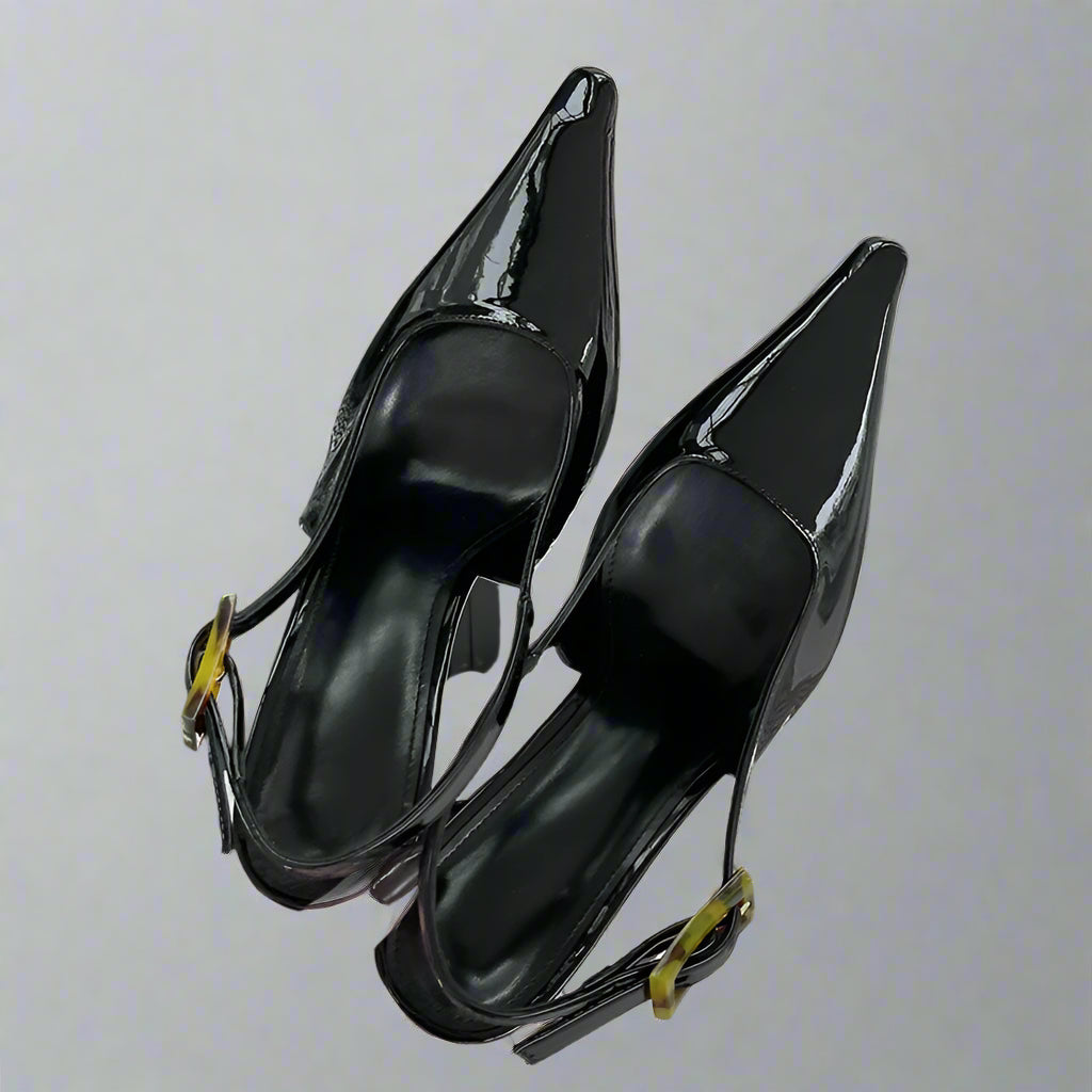 Jada Buckle Slingback Heels
