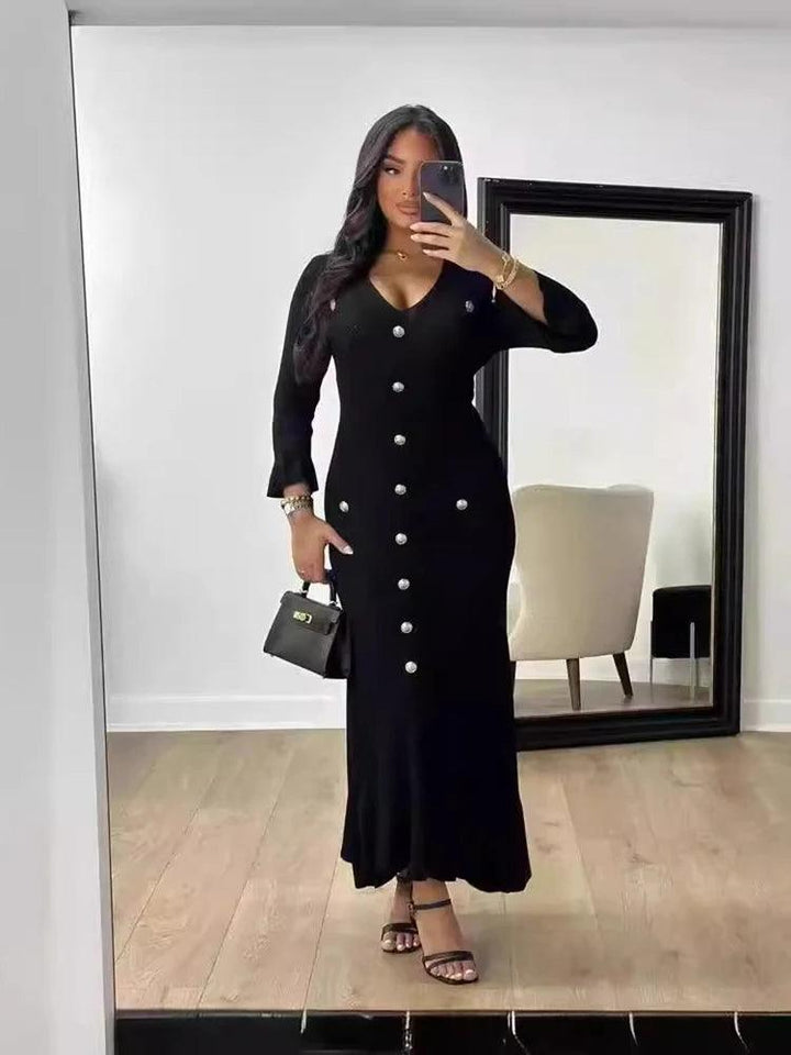 Molly Long Sleeved Knitted Maxi Dress