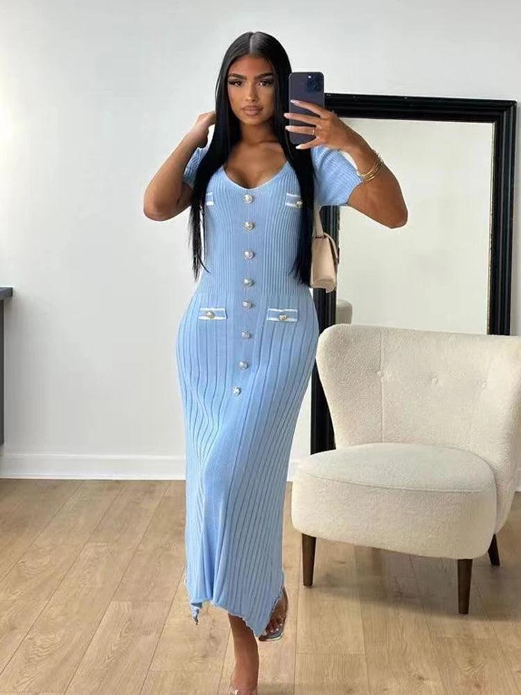Molly Short Sleeved Knitted Maxi Dress