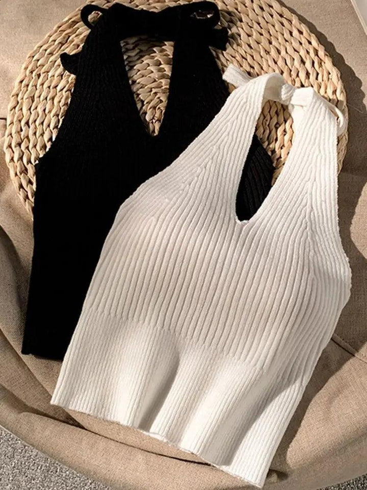 Celine Knitted Halter Neck Top
