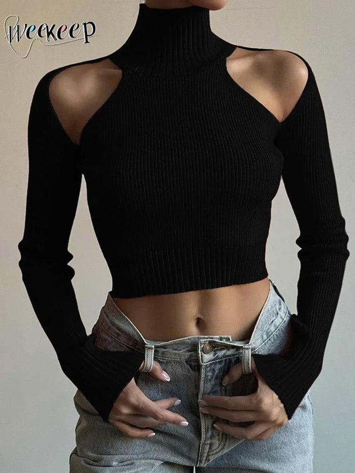 Catherine Cut-out Crop Sweater