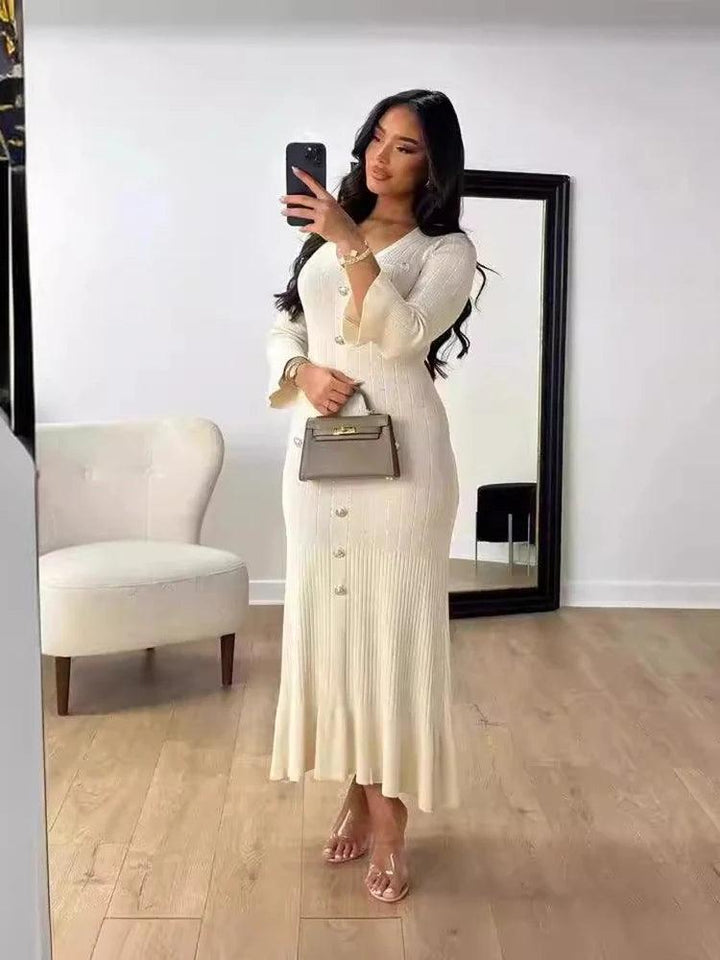 Molly Long Sleeved Knitted Maxi Dress