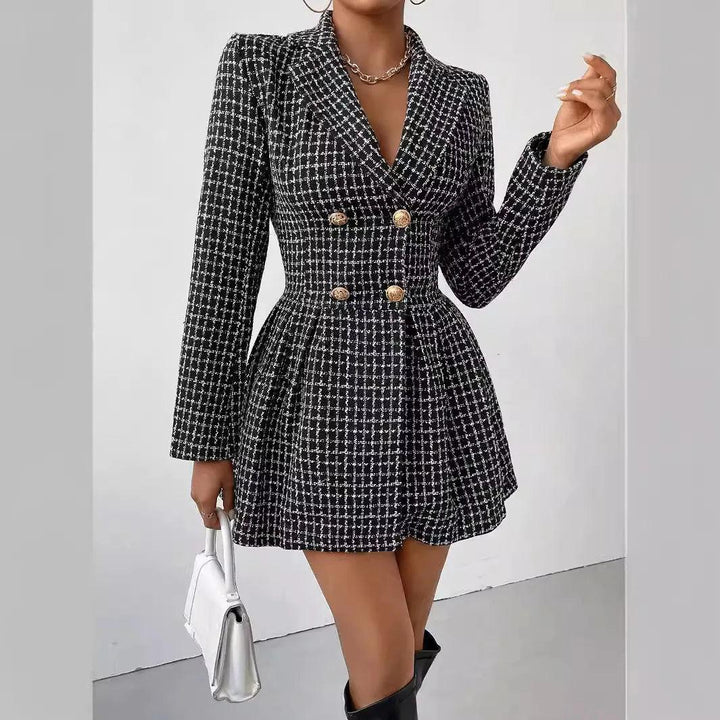 Heidi French Plaid A-Line Dress
