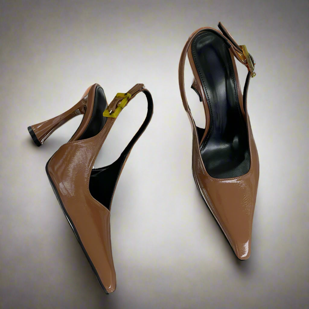 Jada Buckle Slingback Heels