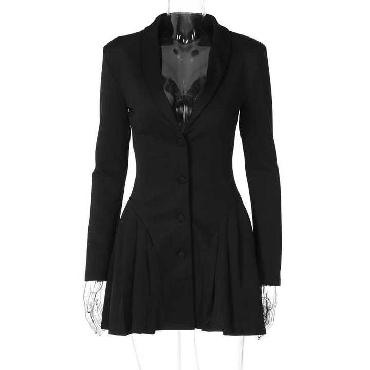 Ruby Single-breasted Pleated Mini Dress