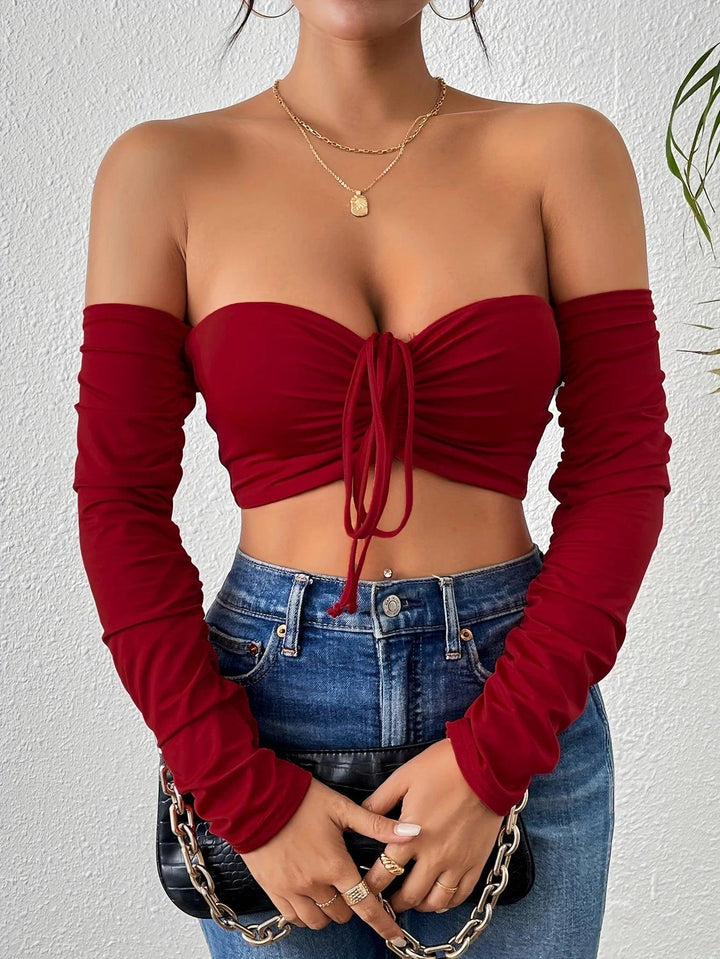 Sara Off-Shoulder Crop Top