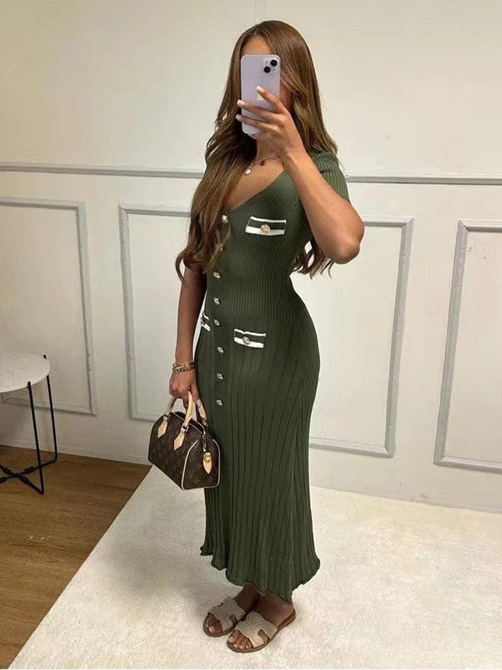 Molly Short Sleeved Knitted Maxi Dress