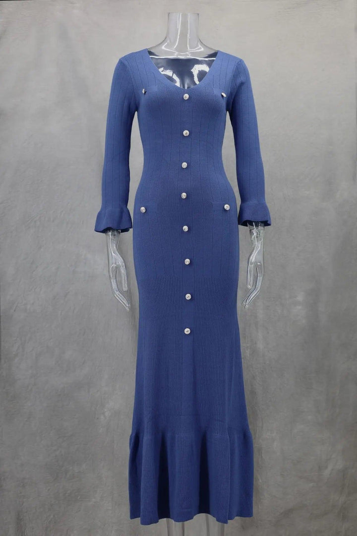 Molly Long Sleeved Knitted Maxi Dress
