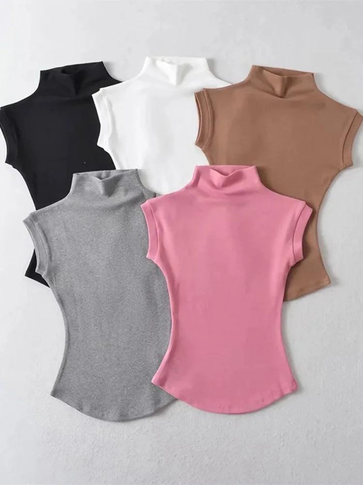 Phoebe Turtleneck Sleeveless Tops
