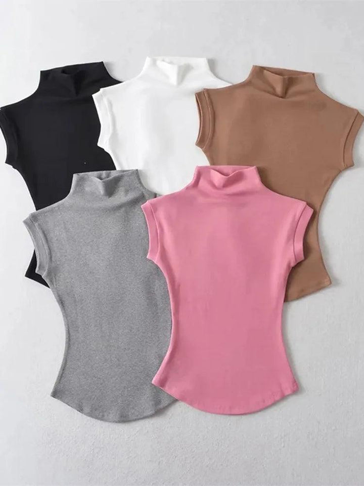 Phoebe Turtleneck Sleeveless Tops