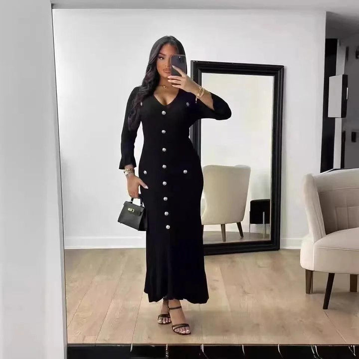 Erin Ribbed Long-sleeved Dress