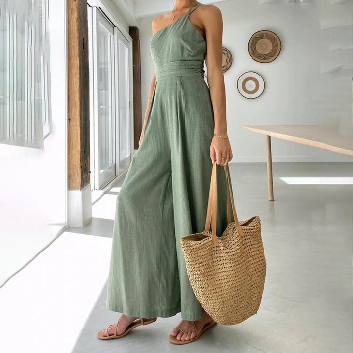 Emberly One-Shoulder One-Piece Jumpsuit