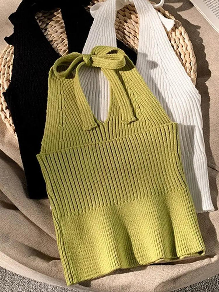 Celine Knitted Halter Neck Top