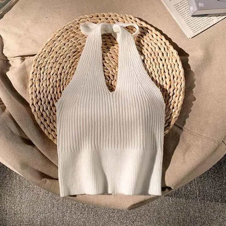 Celine Knitted Halter Neck Top