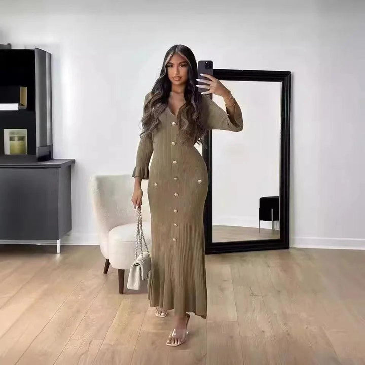 Erin Ribbed Long-sleeved Dress