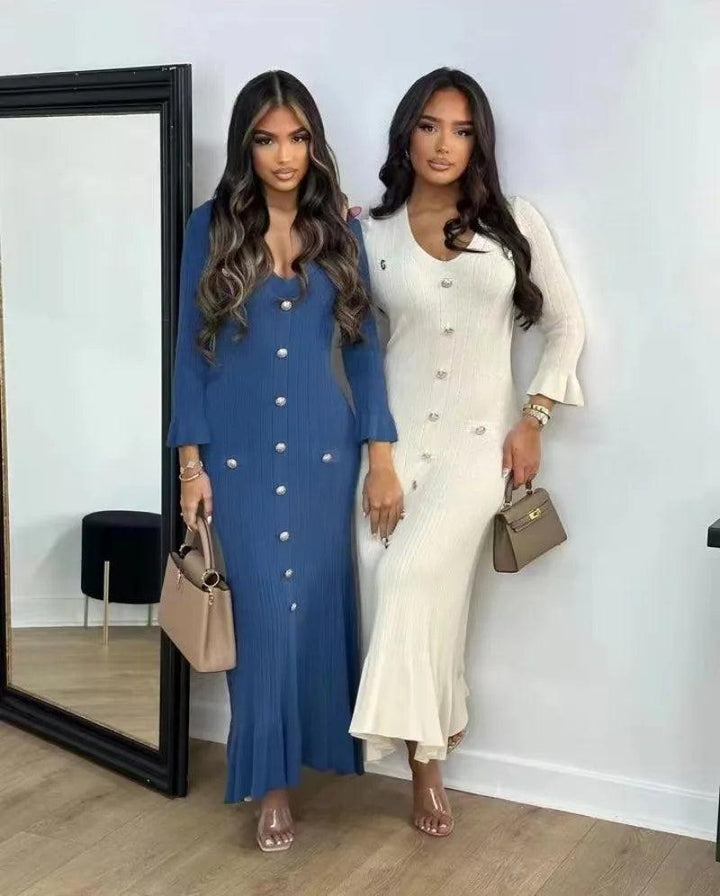 Erin Ribbed Long-sleeved Dress