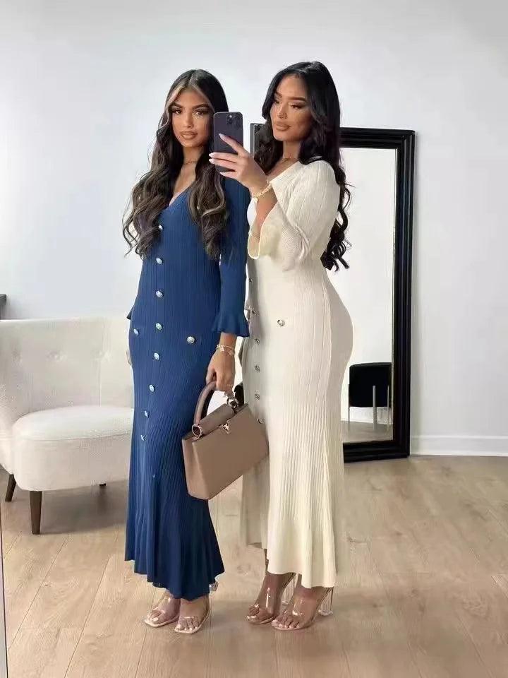 Erin Ribbed Long-sleeved Dress
