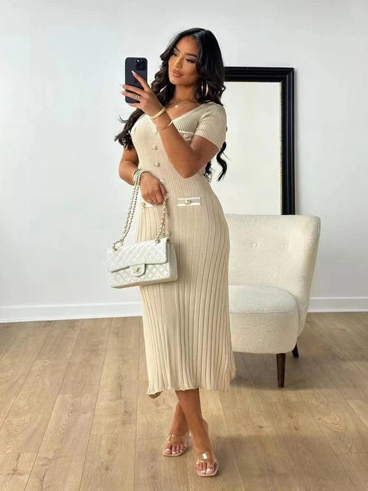 Molly Short Sleeved Knitted Maxi Dress