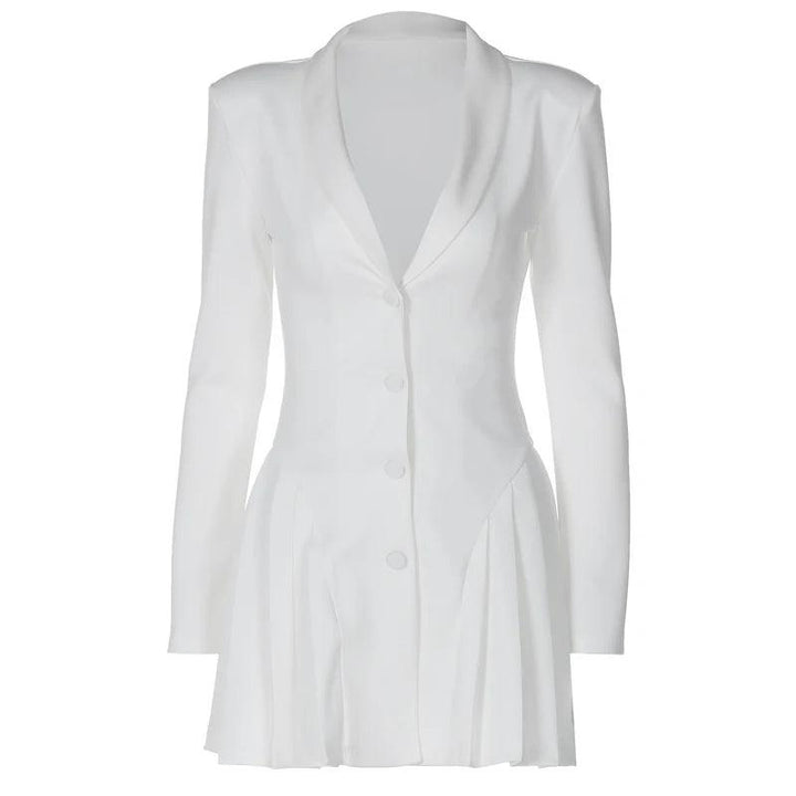 Ruby Single-breasted Pleated Mini Dress