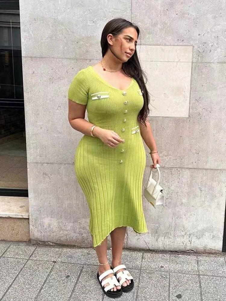 Molly Short Sleeved Knitted Maxi Dress