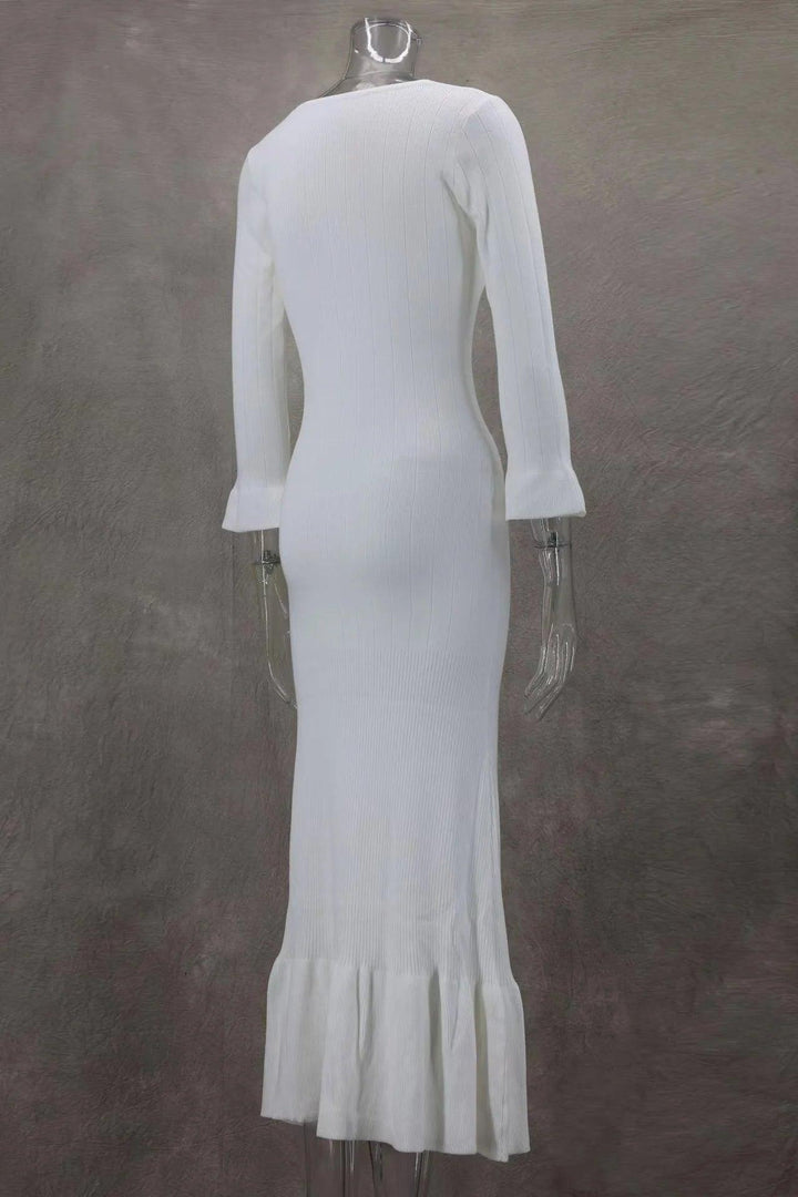 Erin Ribbed Long-sleeved Dress