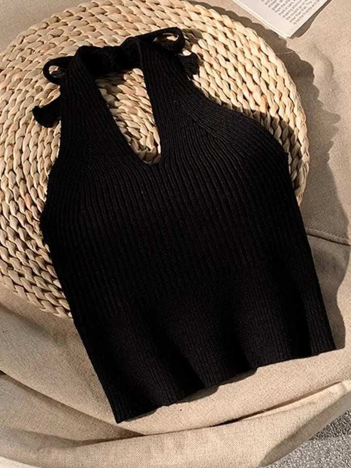 Celine Knitted Halter Neck Top