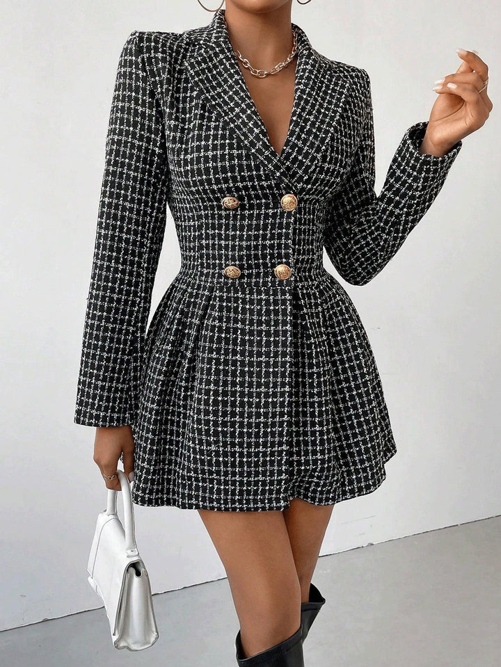 Heidi French Plaid A-Line Dress