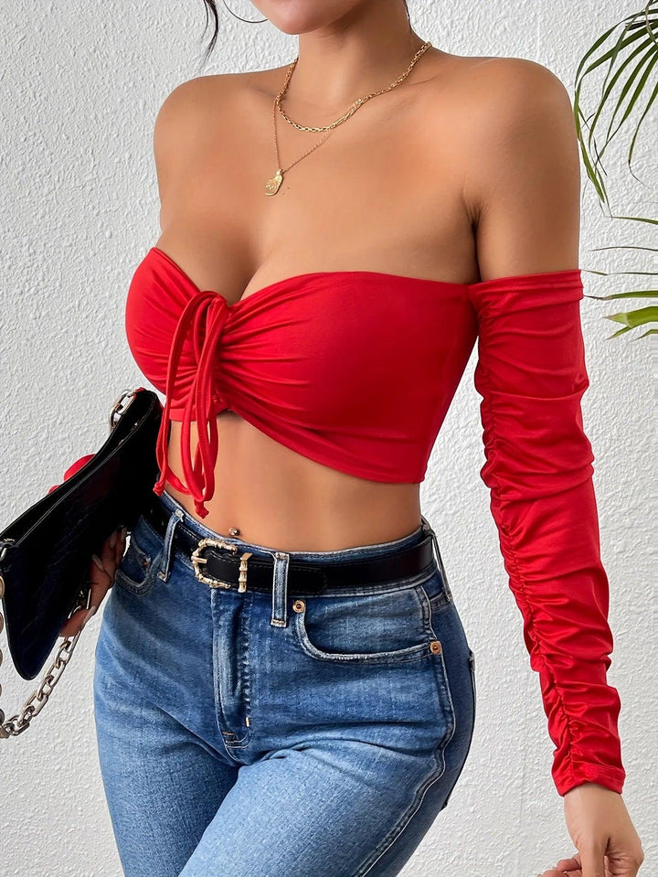 Sara Off-Shoulder Crop Top
