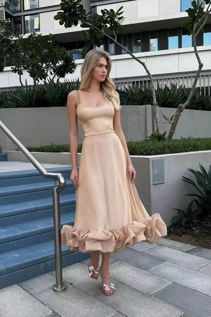 Mabel Frills Evening Maxi Dress