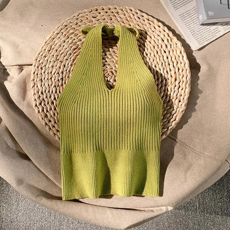Celine Knitted Halter Neck Top
